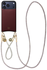 AVY Apple iPhone 17 Pro Max Burgundy Leren Hoesje met Koord Silver Spark Set