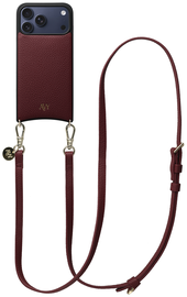 AVY Apple iPhone 17 Pro Max Burgundy Leren Hoesje met Koord Long Leather afbeelding