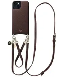AVY Apple iPhone 15 Bruin Leren Hoesje met Koord Leather Set afbeelding