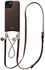 AVY Apple iPhone 15 Bruin Leren Hoesje met Koord Leather and Silver