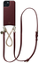 AVY Apple iPhone 15 Burgundy Leren Hoesje met Koord Leather and Gold