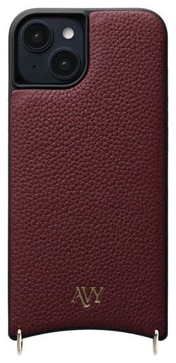 AVY Apple iPhone 15 Burgundy Leren Hoesje met Koord Leather and Silver afbeelding 12