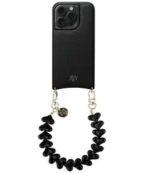 AVY Apple iPhone 15 Pro Zwart Leren Hoesje met Koord Cupid Black afbeelding