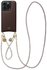 AVY Apple iPhone 15 Pro Bruin Leren Hoesje met Koord Silver Spark Set