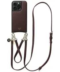 AVY Apple iPhone 15 Pro Bruin Leren Hoesje met Koord Leather Set afbeelding