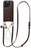 AVY Apple iPhone 15 Pro Bruin Leren Hoesje met Koord Leather and Pearls afbeelding 1