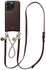 AVY Apple iPhone 15 Pro Bruin Leren Hoesje met Koord Leather and Silver afbeelding 1