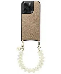 AVY Apple iPhone 15 Pro Beige Leren Hoesje met Koord Cupid Beige afbeelding