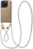AVY Apple iPhone 15 Pro Beige Leren Hoesje met Koord Silver Spark Set