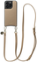 AVY Apple iPhone 15 Pro Beige Leren Hoesje met Koord Long Leather