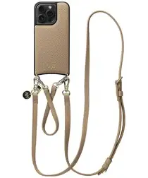 AVY Apple iPhone 15 Pro Beige Leren Hoesje met Koord Leather Set afbeelding