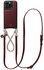 AVY Apple iPhone 15 Pro Burgundy Leren Hoesje met Koord Leather and Gold