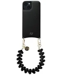 AVY Apple iPhone 13 / 14 Zwart Leren Hoesje met Koord Cupid Black afbeelding