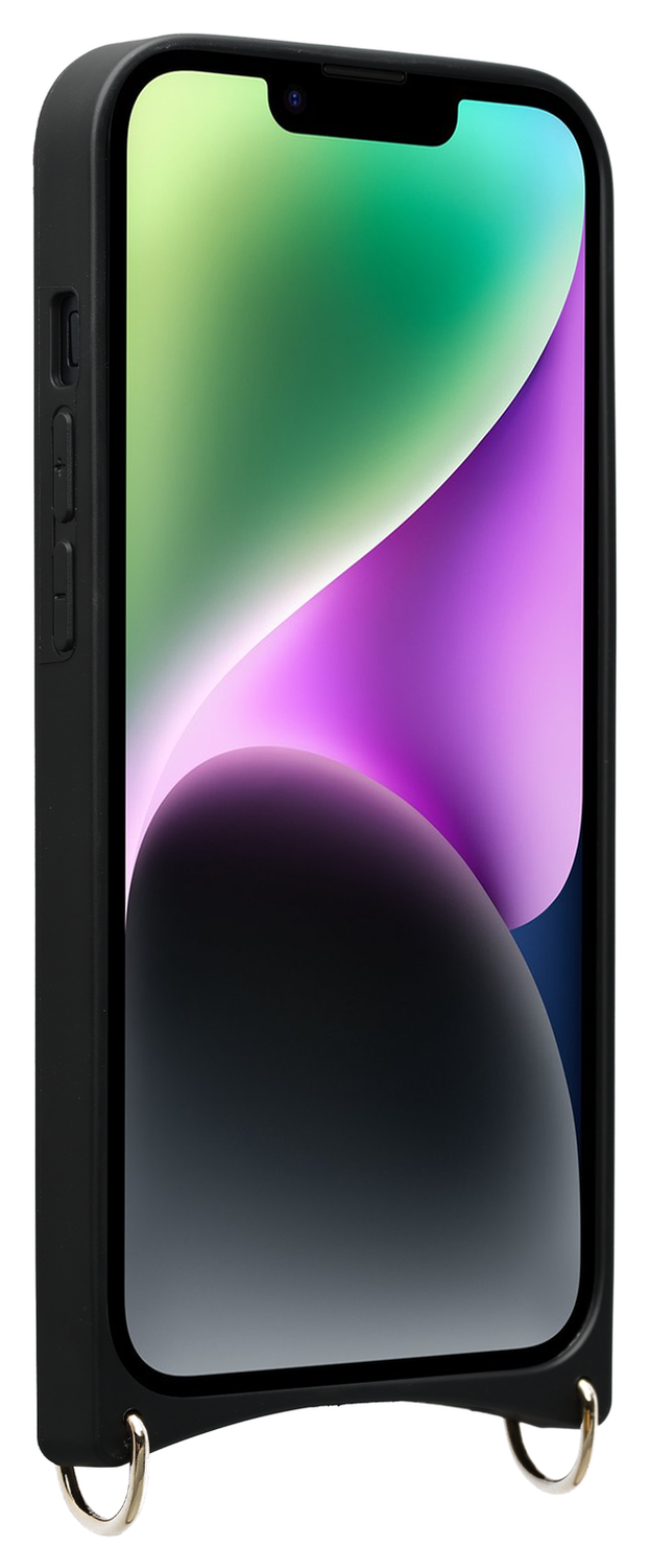 AVY Apple iPhone 13 / 14 Zwart Leren Hoesje met Koord Cupid Black afbeelding 11