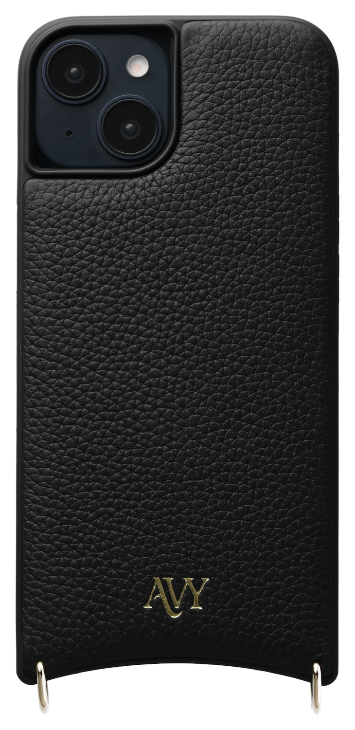 AVY Apple iPhone 13 / 14 Zwart Leren Hoesje met Koord Long Leather afbeelding 10