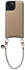 AVY Apple iPhone 13 / 14 Beige Leren Hoesje met Koord Silver Spark