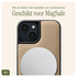 AVY Apple iPhone 13 / 14 Beige Leren Hoesje met Koord Silver Spark afbeelding 7