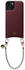 AVY Apple iPhone 13 / 14 Burgundy Leren Hoesje met Koord Silver Spark