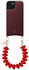 AVY Apple iPhone 13 / 14 Burgundy Leren Hoesje met Koord Cupid Clear Red