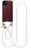 AVY Apple iPhone 13 / 14 Burgundy Leren Hoesje met Koord Perla Chic Set