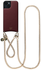 AVY Apple iPhone 13 / 14 Burgundy Leren Hoesje met Koord Aurum Lien Set