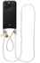 AVY Apple iPhone 14 Pro Zwart Leren Hoesje met Koord Perla Chic Set