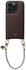 AVY Apple iPhone 14 Pro Bruin Leren Hoesje met Koord Silver Spark
