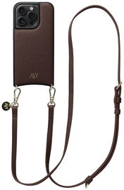 AVY Apple iPhone 14 Pro Bruin Leren Hoesje met Koord Long Leather afbeelding