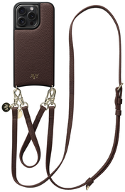 AVY Apple iPhone 14 Pro Bruin Leren Hoesje met Koord Leather Set