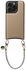 AVY Apple iPhone 14 Pro Beige Leren Hoesje met Koord Silver Spark