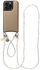 AVY Apple iPhone 14 Pro Beige Leren Hoesje met Koord Perla Chic Set