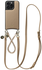 AVY Apple iPhone 14 Pro Beige Leren Hoesje met Koord Leather and Gold