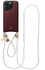 AVY Apple iPhone 14 Pro Burgundy Leren Hoesje met Koord Perla Chic Set afbeelding 1