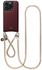 AVY Apple iPhone 14 Pro Burgundy Leren Hoesje met Koord Aurum Lien Set