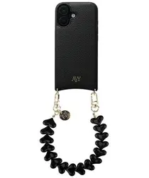 AVY Apple iPhone 16 Zwart Leren Hoesje met Koord Cupid Black afbeelding