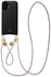 AVY Apple iPhone 16 Zwart Leren Hoesje met Koord Silver Spark Set