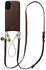 AVY Apple iPhone 16 Bruin Leren Hoesje met Koord Leather and Pearls