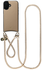 AVY Apple iPhone 16 Beige Leren Hoesje met Koord Aurum Lien Set