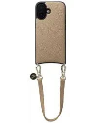 AVY Apple iPhone 16 Beige Leren Hoesje met Koord Short Leather afbeelding