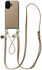 AVY Apple iPhone 16 Beige Leren Hoesje met Koord Leather and Silver