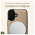 AVY Apple iPhone 16 Beige Leren Hoesje met Koord Leather and Silver afbeelding 8