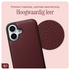 AVY Apple iPhone 16 Burgundy Leren Hoesje met Koord Aurum Lien Set afbeelding 6