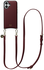 AVY Apple iPhone 16 Burgundy Leren Hoesje met Koord Long Leather