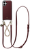 AVY Apple iPhone 16 Burgundy Leren Hoesje met Koord Leather and Gold