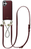 AVY Apple iPhone 16 Burgundy Leren Hoesje met Koord Leather and Silver afbeelding 1