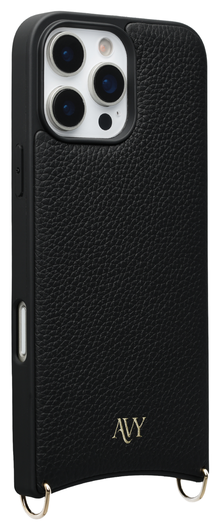 AVY Apple iPhone 16 Pro Zwart Leren Hoesje met Koord Aurum Lien afbeelding 10
