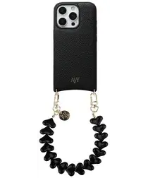 AVY Apple iPhone 16 Pro Zwart Leren Hoesje met Koord Cupid Black afbeelding