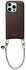 AVY Apple iPhone 16 Pro Bruin Leren Hoesje met Koord Silver Spark