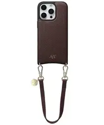 AVY Apple iPhone 16 Pro Bruin Leren Hoesje met Koord Short Leather afbeelding