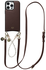 AVY Apple iPhone 16 Pro Bruin Leren Hoesje met Koord Leather and Pearls afbeelding 1
